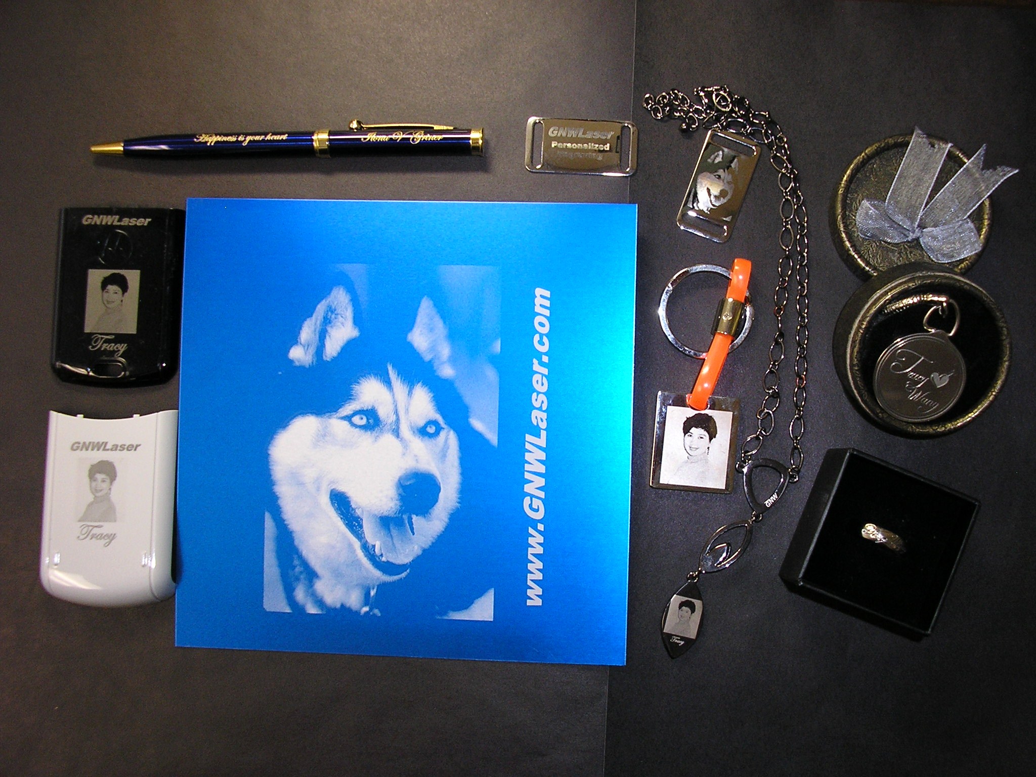 Samples of personalized laser engraved gifts